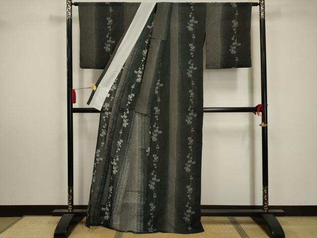平和屋着物＊夏物 小紋 紗 南天文 洗える着物 AABA5599sx