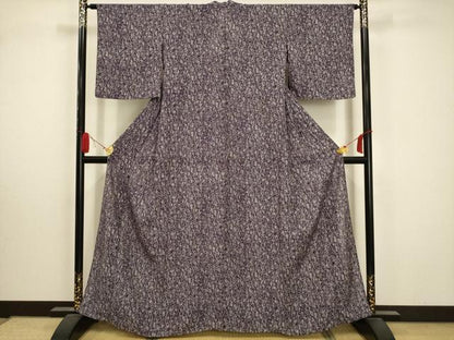 平和屋着物＊夏物 小紋 絽 葉づくし 正絹 逸品 AABA5604sx
