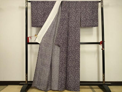 平和屋着物＊夏物 小紋 絽 葉づくし 正絹 逸品 AABA5604sx