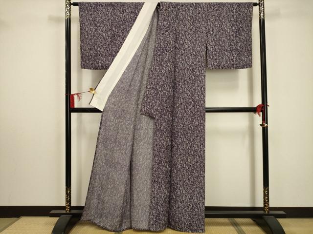 平和屋着物＊夏物 小紋 絽 葉づくし 正絹 逸品 AABA5604sx