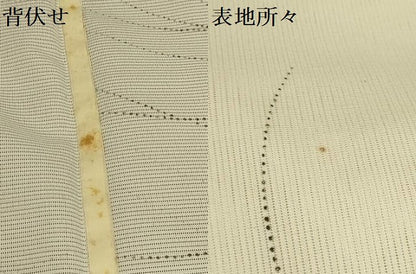 平和屋着物＊夏物 小紋 絽 扇面文 洗える着物 AABA5605sx