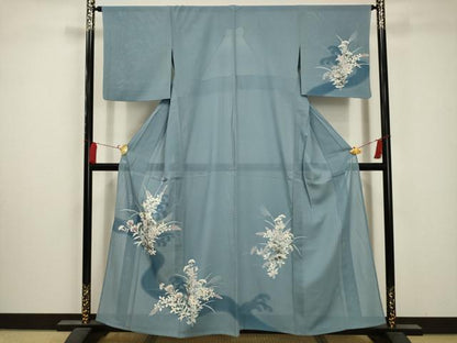 平和屋着物＊夏物 訪問着 絽 流水花文 正絹 逸品 AABA5612sx