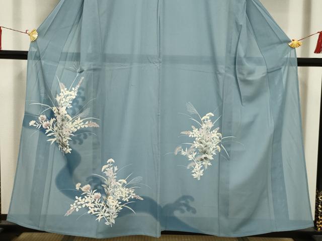 平和屋着物＊夏物 訪問着 絽 流水花文 正絹 逸品 AABA5612sx