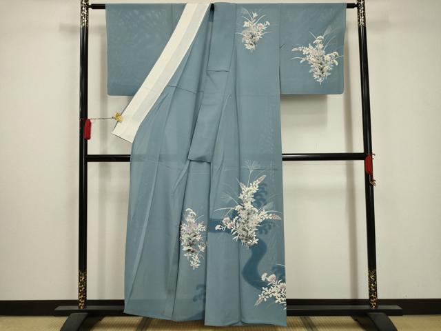 平和屋着物＊夏物 訪問着 絽 流水花文 正絹 逸品 AABA5612sx