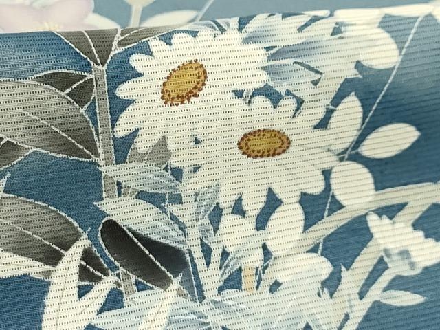 平和屋着物＊夏物 訪問着 絽 流水花文 正絹 逸品 AABA5612sx