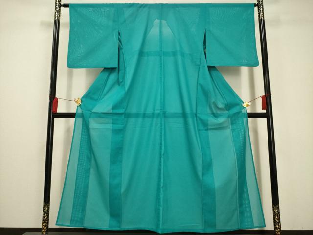 平和屋着物＊夏物 色無地 絽 浅葱色 洗える着物 AABA5615sx