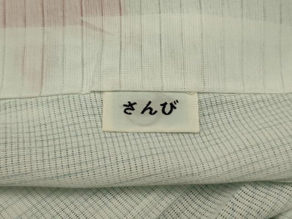 平和屋着物＊夏物 小紋 絽 立波枝葉文 洗える着物 AABA5617sx