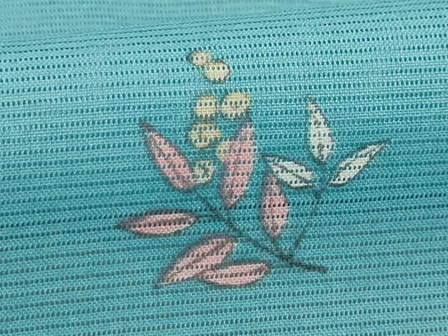 平和屋着物＊夏物 小紋 絽 草花文 洗える着物 AABA5619sx