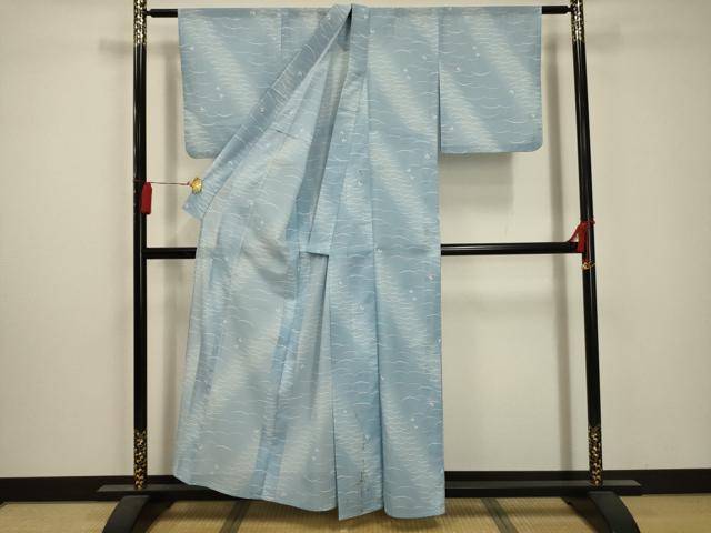 平和屋着物＊夏物 小紋 絽 舞蝶文 洗える着物 AABA5620sx