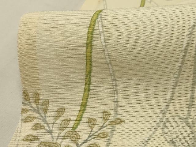 平和屋着物＊夏物 小紋 絽 流水草花文 洗える着物 AABA5623sx
