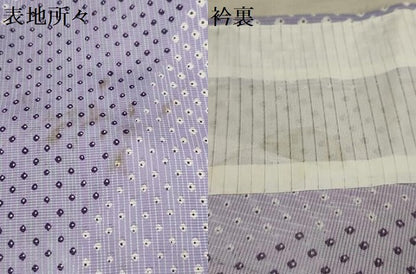 平和屋着物＊夏物 小紋 絽 鹿の子文様 洗える着物 AABA5625sx