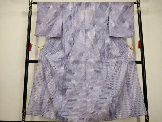 平和屋着物＊夏物 小紋 絽 鹿の子文様 洗える着物 AABA5625sx