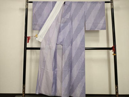 平和屋着物＊夏物 小紋 絽 鹿の子文様 洗える着物 AABA5625sx