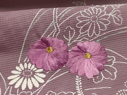 平和屋着物＊夏物 訪問着 絽 刺繍 流水花籬文 金糸 洗える着物 AABA5630sx