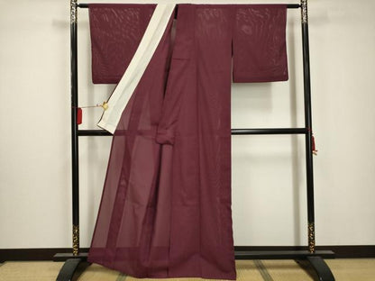 平和屋着物＊夏物 色無地 絽 浅蘇芳色 洗える着物 AABA5638sx