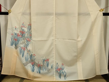 平和屋着物＊夏物 訪問着 絽 流水花文 暈し染め 洗える着物 AABA5640sx