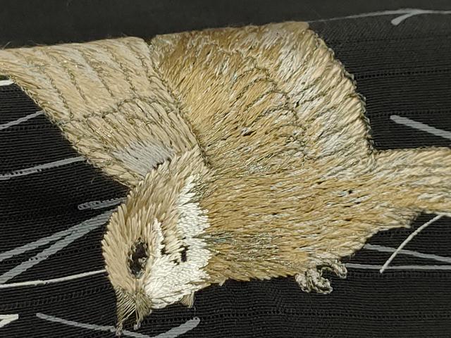 平和屋着物＊夏物 訪問着 絽 刺繍 雀 金銀糸 洗える着物 AABA5641sx