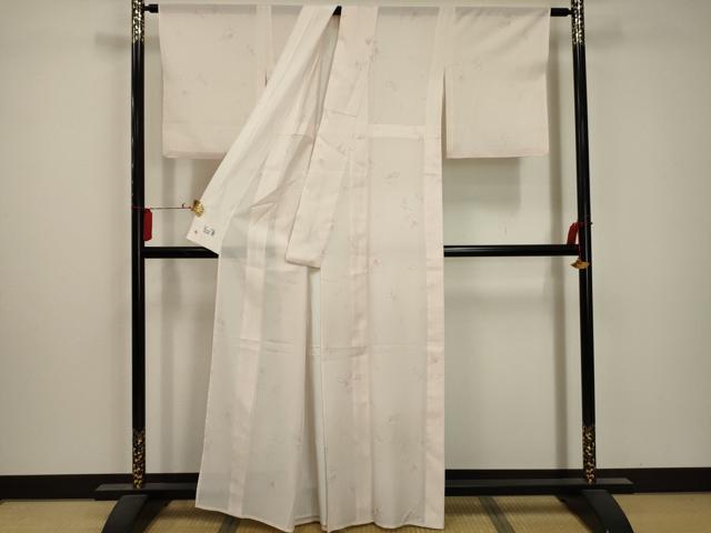 平和屋着物＊夏物 洗える最高級着物 ＜英＞はなぶさ謹製 小紋 絽 舞葉文 洗える着物 AABA5643sx