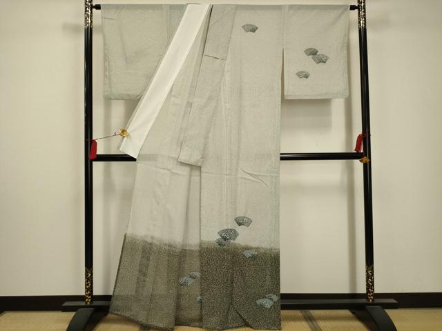平和屋着物＊夏物 訪問着 絽 地紙重ね花文 洗える着物 AABA5646sx