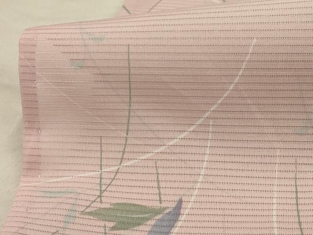 平和屋着物＊夏物 小紋 絽 草花文 暈し染め 洗える着物 AABA5649sx