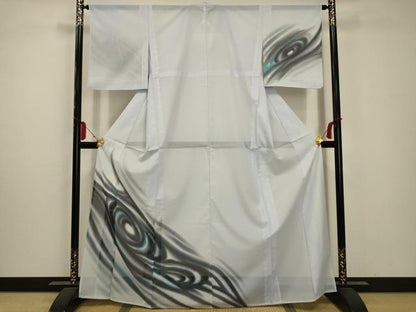 平和屋着物＊夏物 訪問着 絽 流水文 暈し染め 洗える着物 AABA5651sx