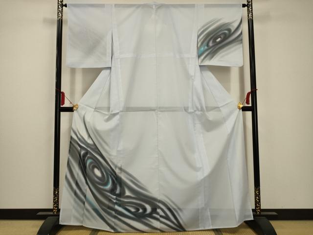 平和屋着物＊夏物 訪問着 絽 流水文 暈し染め 洗える着物 AABA5651sx