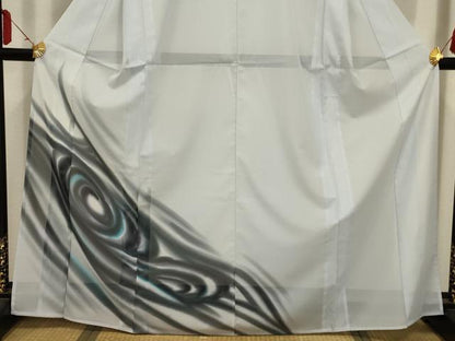 平和屋着物＊夏物 訪問着 絽 流水文 暈し染め 洗える着物 AABA5651sx