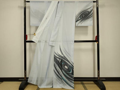 平和屋着物＊夏物 訪問着 絽 流水文 暈し染め 洗える着物 AABA5651sx