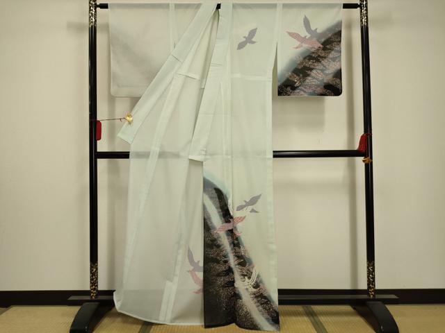 平和屋着物＊夏物　訪問着　絽　飛鳥文　洗える着物　AABA5654sx