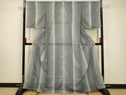 平和屋着物＊夏物 小紋 絽 楓文 洗える着物 AABA5657sx