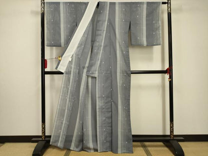 平和屋着物＊夏物 小紋 絽 楓文 洗える着物 AABA5657sx