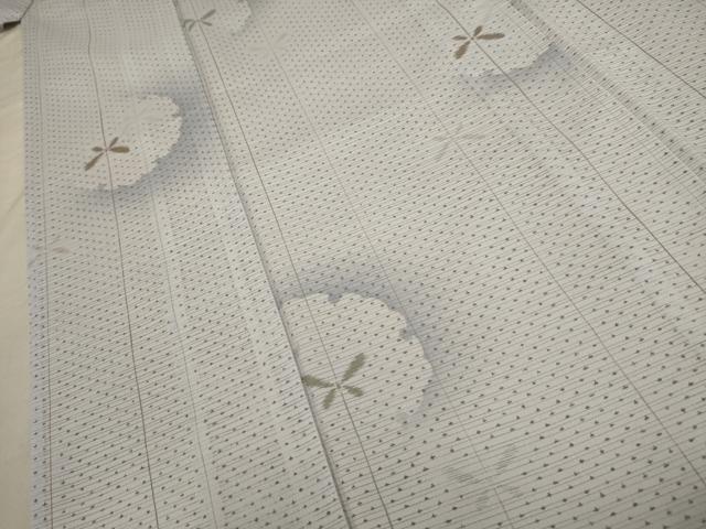 平和屋着物＊夏物 小紋 絽 雪輪舞蝶文 洗える着物 AABA5658sx