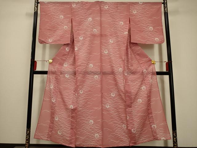 平和屋着物＊夏物 小紋 絽 上り藤 洗える着物 AABA5659sx