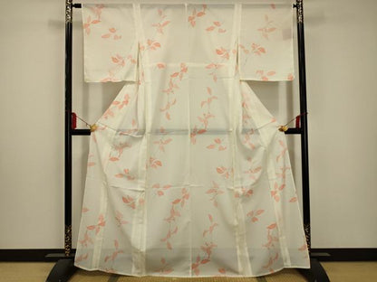 平和屋着物＊夏物　小紋　絽　南天文　洗える着物　AABA5660sx
