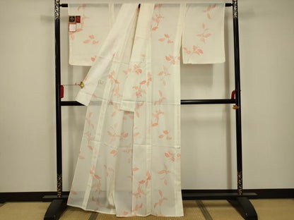 平和屋着物＊夏物　小紋　絽　南天文　洗える着物　AABA5660sx