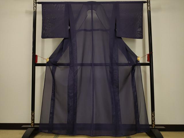 平和屋着物＊夏物 色無地 絽 深紫色 洗える着物 未使用 AABA5664sx