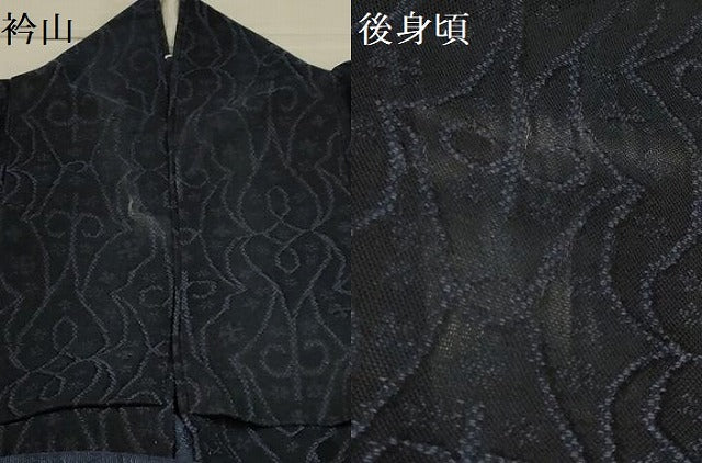 平和屋着物＊夏物 小紋 紗 幾何学文様 洗える着物 AABA5665sx