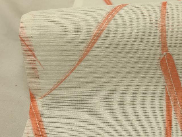 平和屋着物＊夏物 小紋 絽 葉づくし 洗える着物 AABA5667sx