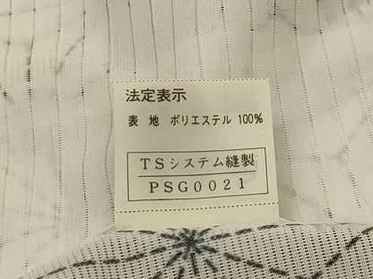 平和屋着物＊夏物 小紋 絽 麻の葉文様 洗える着物 AABA5668sx