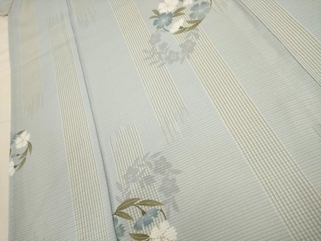 平和屋着物＊夏物 小紋 絽 花丸文 洗える着物 AABA5678sx