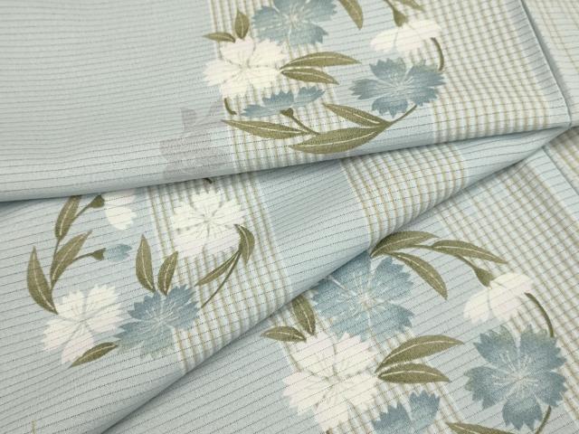 平和屋着物＊夏物 小紋 絽 花丸文 洗える着物 AABA5678sx