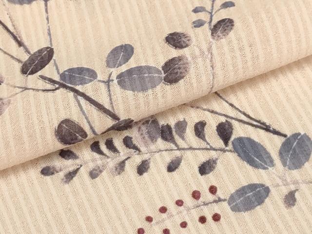 平和屋着物＊夏物 小紋 紗 草花文 ロング丈 洗える着物 AABA5679sx