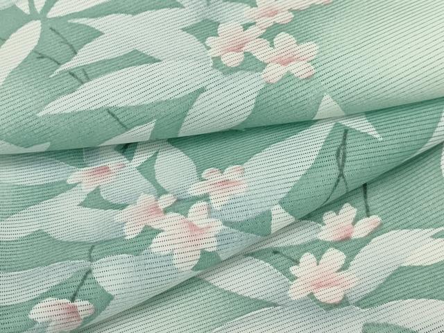 平和屋着物＊夏物 小紋 絽 草花文 暈し染め 洗える着物 AABA5681sx