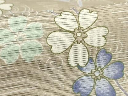 平和屋着物＊夏物 小紋 絽 流水花文 洗える着物 AABA5682sx