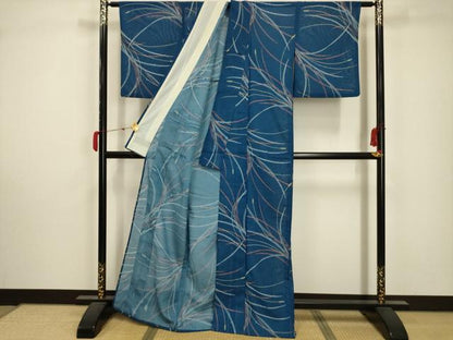 平和屋着物＊夏物 小紋 絽 露草文 洗える着物 AABA5688sx