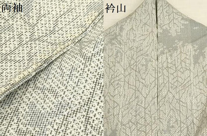 平和屋着物＊夏物 小紋 紗 樹林文 洗える着物 AABA5689sx