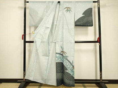 平和屋着物＊夏物 訪問着 絽 笹籬文 洗える着物 AABA5690sx