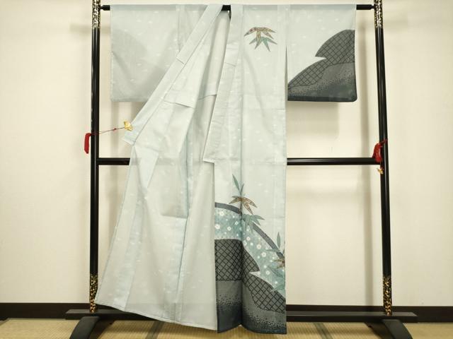 平和屋着物＊夏物 訪問着 絽 笹籬文 洗える着物 AABA5690sx
