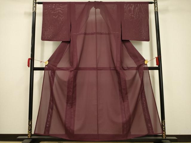 平和屋着物＊夏物 色無地 絽 浅蘇芳色 洗える着物 AABA5692sx