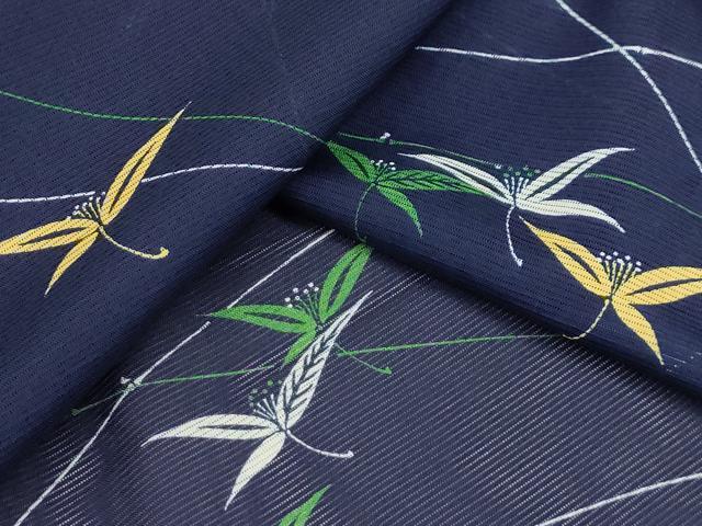 平和屋着物＊夏物 小紋 絽 草花文 洗える着物 AABA5693sx